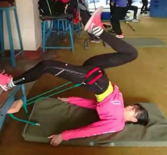 Glute bridge resisted band